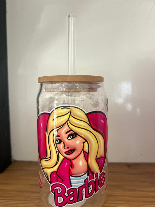 Barbie Girl glass tumbler
