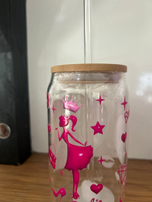 Barbie Girl glass tumbler