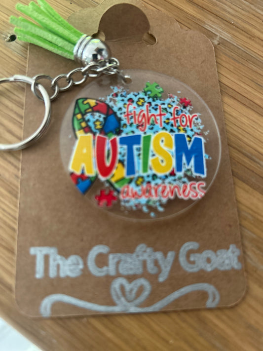 Autism awareness acrylic keychain