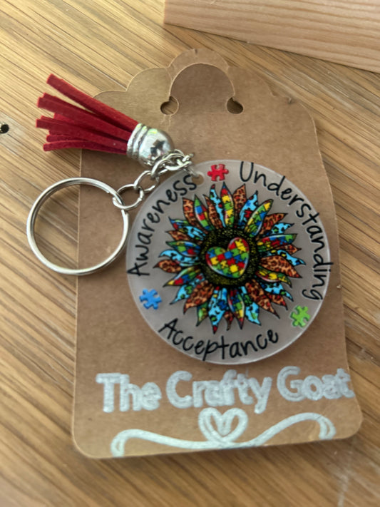 Autism acceptance acrylic keychain